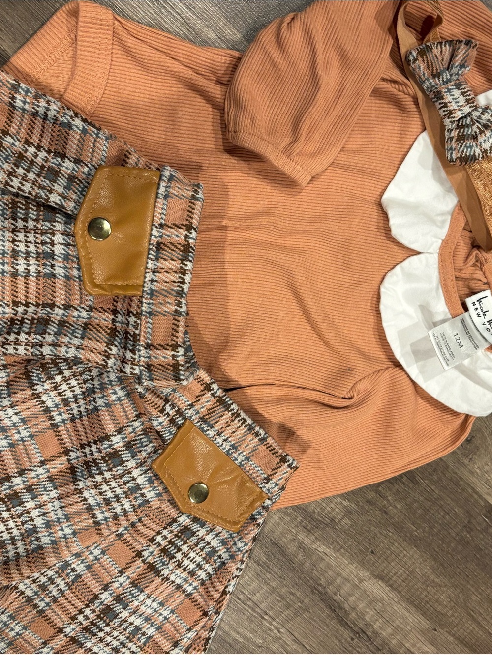 Girls' Rust Orange Ribbed Jacket by
